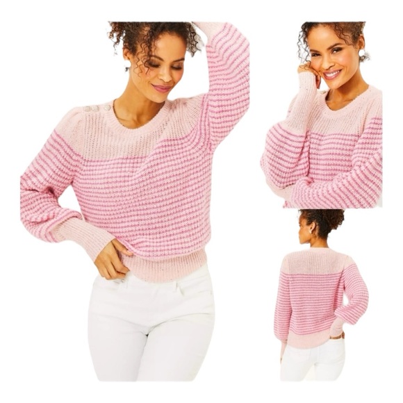LILLY PULITZER | Finney Sweater in Pink Stripe, Size XS - Picture 11 of 11